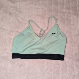 Nike Light Green and Black Sports Bra